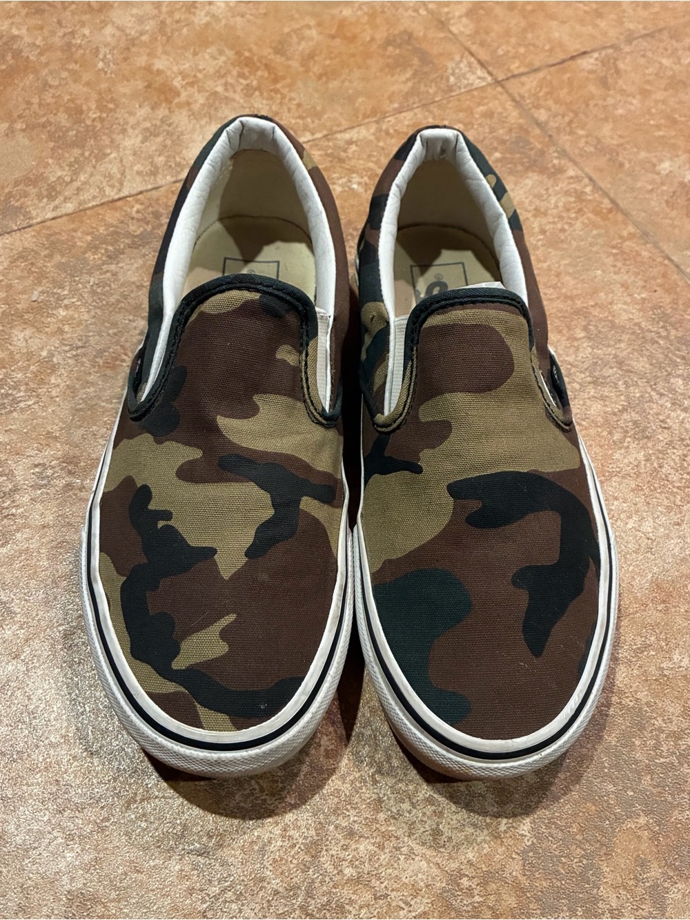 Vans Men’s Slip-On Canvas Sneakers in Camouflage